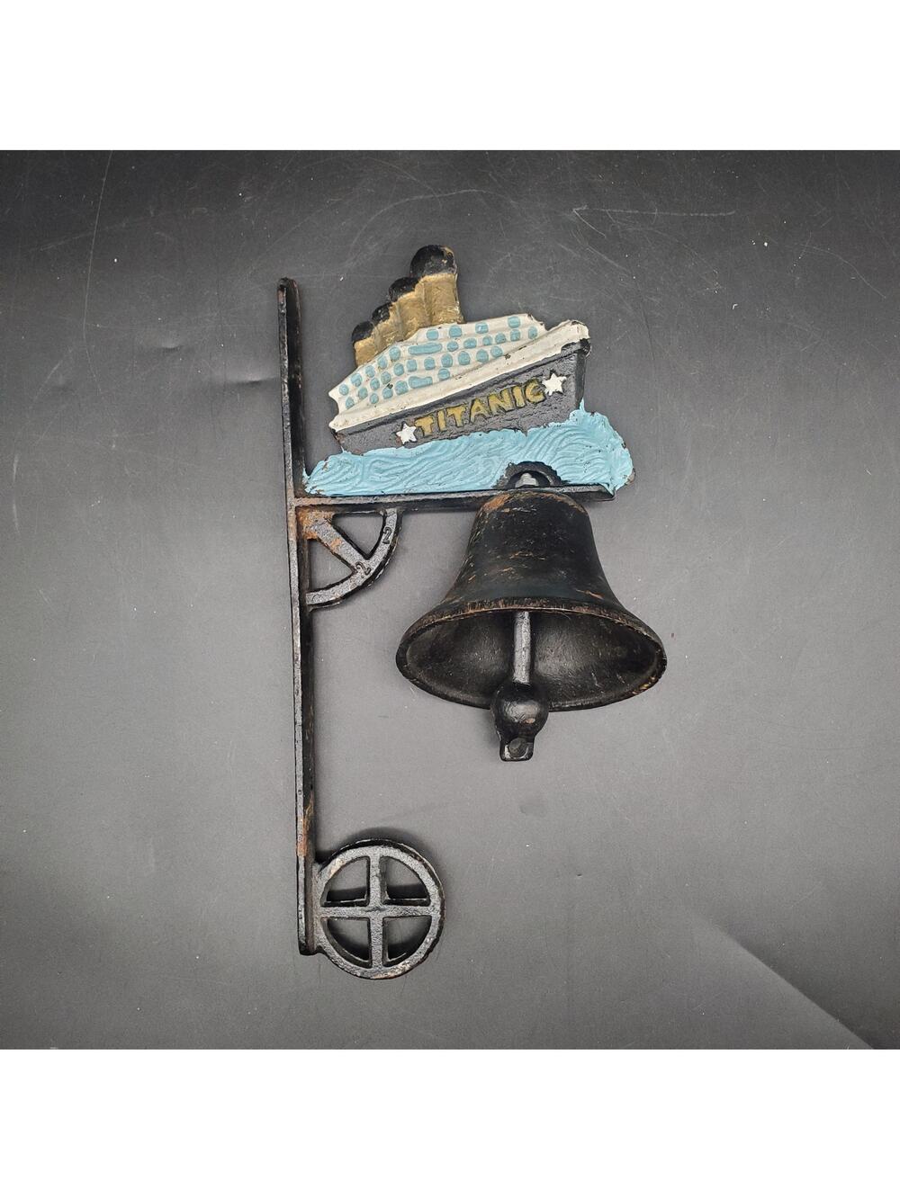 Vintage Titanic Cast Iron Dinner Bell Wall Mount Ship Nautical Decor